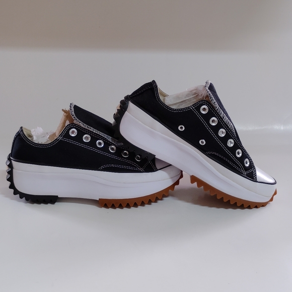 Converse Kids Black Canvas Slip-On Sneakers with White Toecaps and Gum Outsoles - Picture 6 of 9